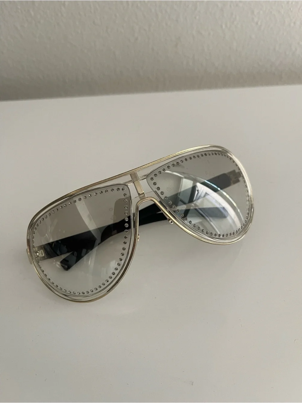 Gucci Clear Crystal Aviator Sunglasses - Picture 2 of 7
